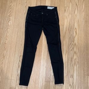 Rag & Bone Black Jeans with Side Zipper